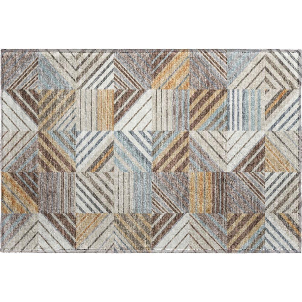 Mayfield Premium Machine Washable Abstract AMF2399 Taupe 3 ft. x 4 ft. Area Rug price history on PriceWatchPro
