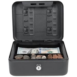 Compact Size Cash Box with Key Hooks