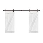 Z Bar 48 in. x 84 in. Pre-Assembled White Stained Wood Interior Double Sliding Barn Door with Hardware Kit