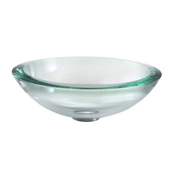 Clear Tempered Glass Round Vessel Bathroom Sink
