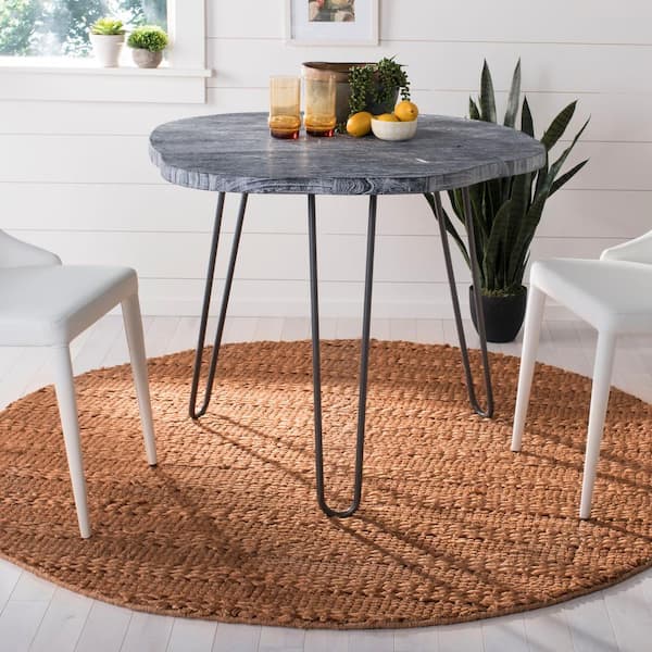 Natural Fiber Gold 6 ft. x 6 ft. Round Solid Area Rug