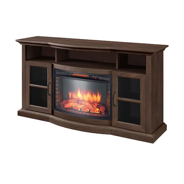 Home Decorators Collection Barden 59 In Freestanding Electric Fireplace Tv Stand Antique Coffee 269 218 463 Y - Home Decorators Collection Fireplace Replacement Parts
