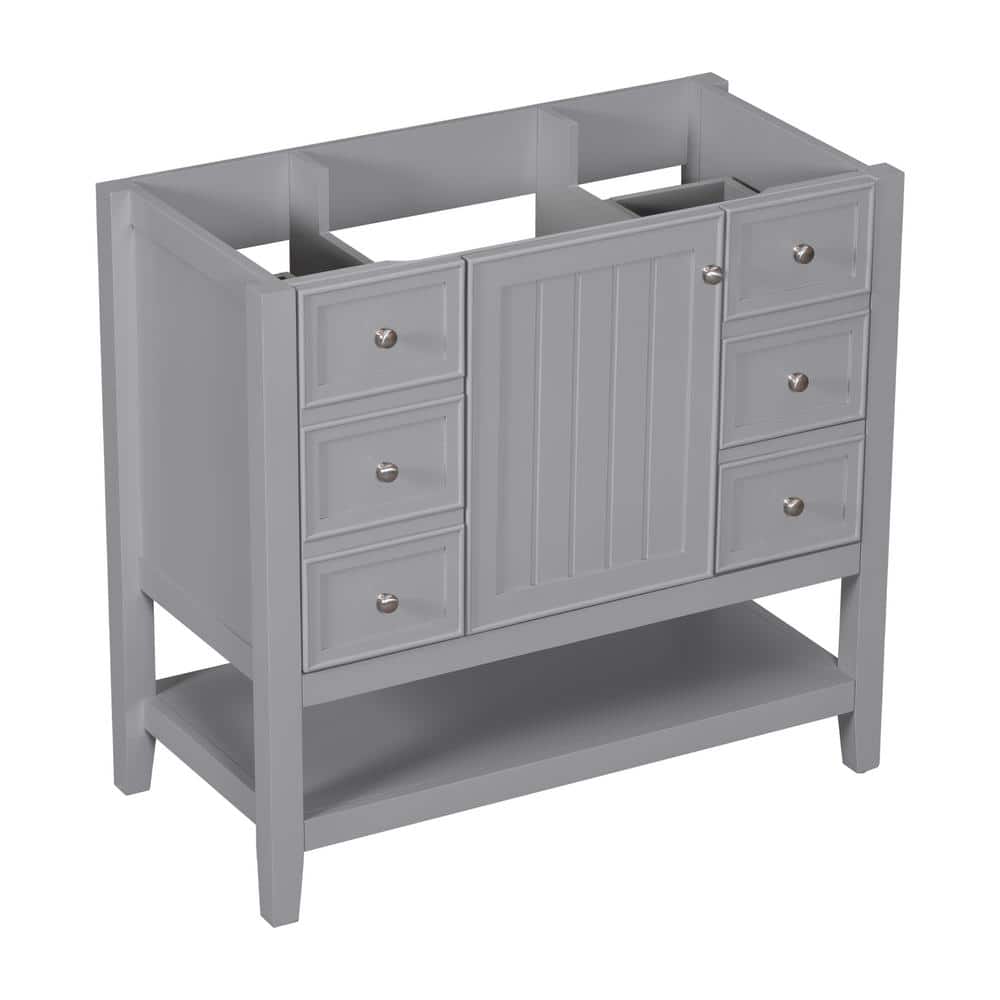 36 in. W x 18 in. D x 33 in. H Bath Vanity Cabinet without Top in Gray