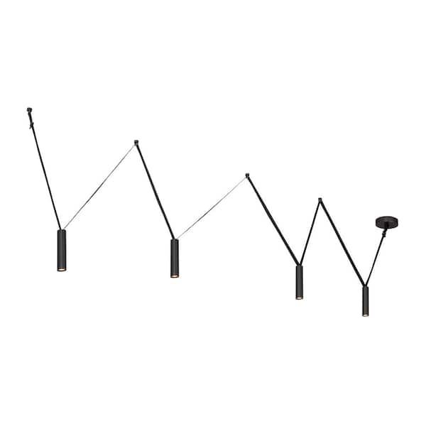 KUZCO Mason 4 in. 1 Light Urban Bronze Integrated LED Pendant Light