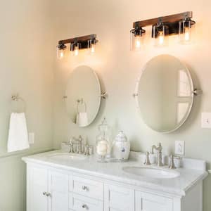 18.5 in. 3-Light Farmhouse Rustic Vanity Lights Fixture with No Bulbs Included