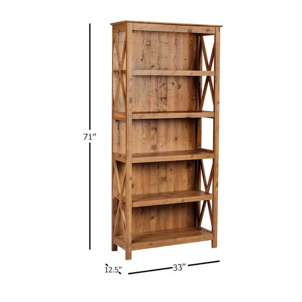 【現品販売】wood shelf 355*1165*310 SAINT BIRCH Houston 71 in. Rustic Brown 5-Shelf Standard Bookcase