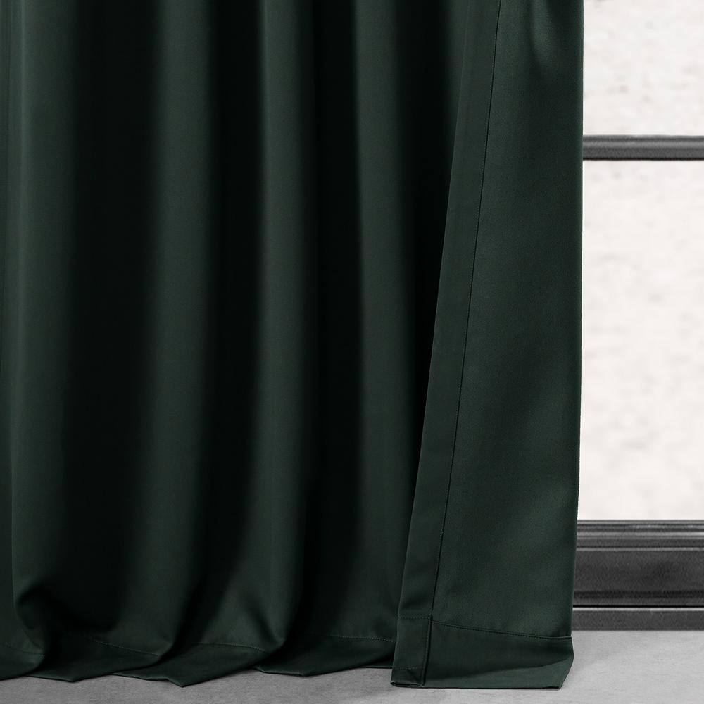 Dark Mallard Polyester Blackout Puddle Length Curtain Panel