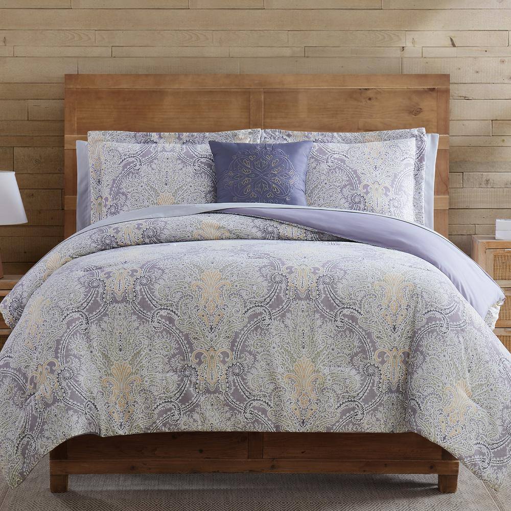 King White Microfiber Reversible Bedding Set with Decorative Pillows