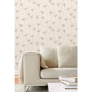Dalia Beige Cornflower Matte Non-Pasted Peelable Paper Wallpaper