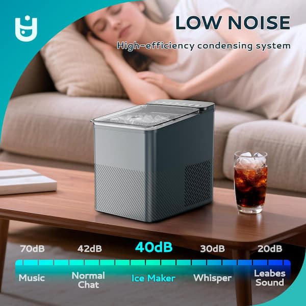 9 in. 26.5lb./24H Bullet Ice Countertop Portable Ice Maker in