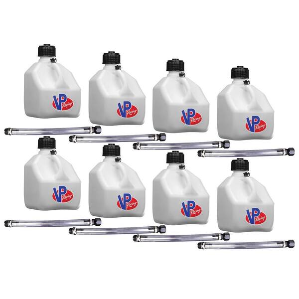 VP Racing 3 Gal Portable Liquid Container Utility Jug, White 8 Pack 8 x ...