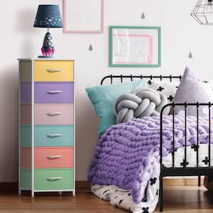 Sorbus Pink 6 Drawer 15.75 in Wide Chest of Drawers, Tall Dresser