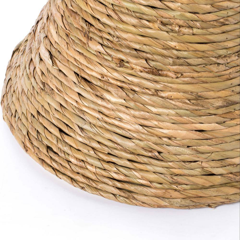 Rustic Hourglass Wicker 15" Round Side Table