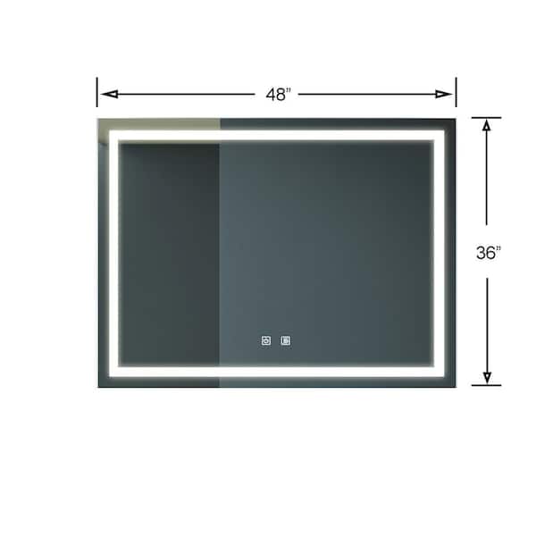 Unbranded 48 in. W x 36 in. H Rectangle Frameless Mirror Bathroom Mirror