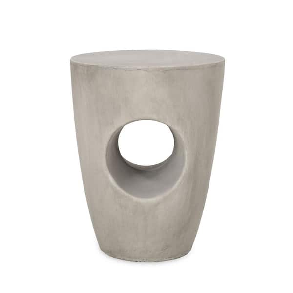 Noble House Sirius 14.5 in. x 18.5 in. Concrete Round Concrete End Table