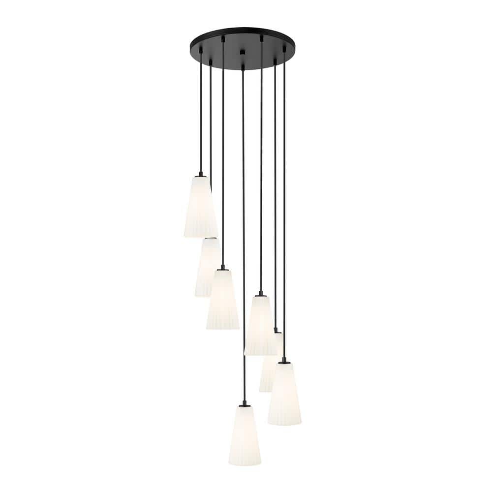 Farrell 7-Light in Matte Black Chandelier with no bulbs included
