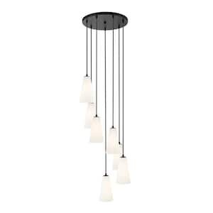 Farrell 7-Light in Matte Black Chandelier with no bulbs included