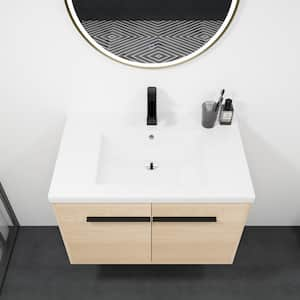 20 in. W x 18 in. D x 29.5 in. H Single Sink Bath Vanity in Oak with White Ceramic Top