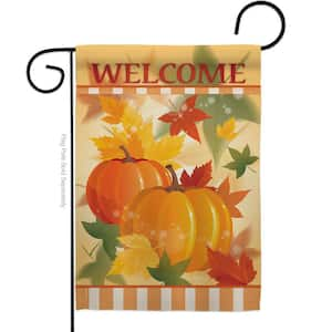 13 in. x 18.5 in. Welcome Fall Pumpkins Garden Flag Double-Sided Fall Decorative Vertical Flags