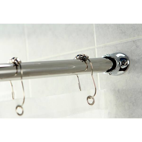 Kingston Brass Edenscape 51.5-in to 63-in Black Tension Single Curve Shower Rod