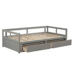 79 in. W Gray Twin Daybed with Trundle and Drawers  by  Z-joyee WF194973AAE 