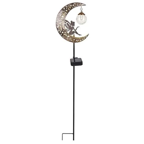 ライト・ランタン Butterfly Lantern Stand Stand 7 in. x 33 in. Bronze Metal Butterfly Solar Lanterns Outdoor
