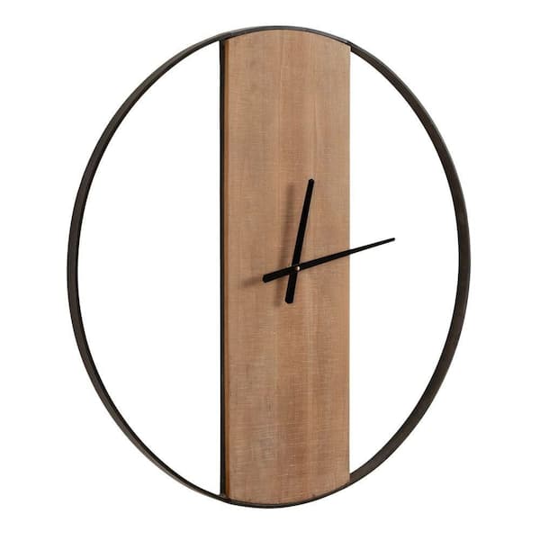 Kate and Laurel Ladd Natural Analog Metal Wall Clock