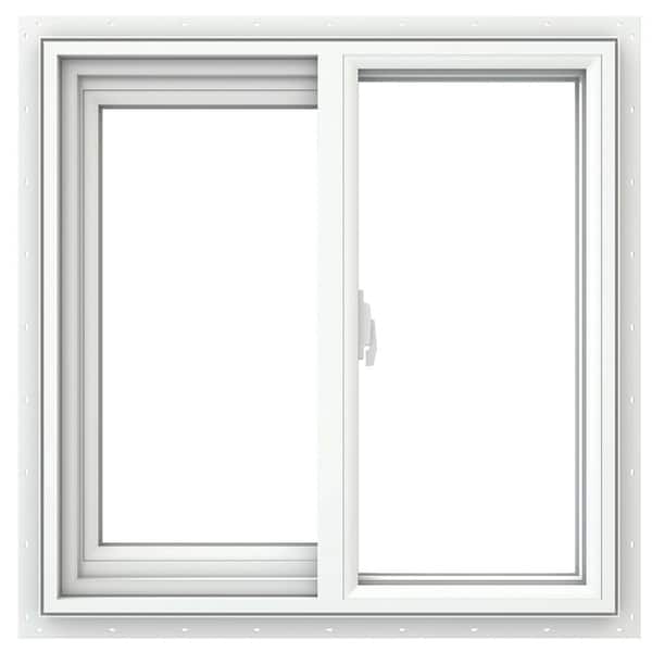 V-2500 Series 47.5 in. W x 47.5 in. H Left-Handed White Vinyl Low-E Sliding New Construction Window w/ Nail Fin Frame
