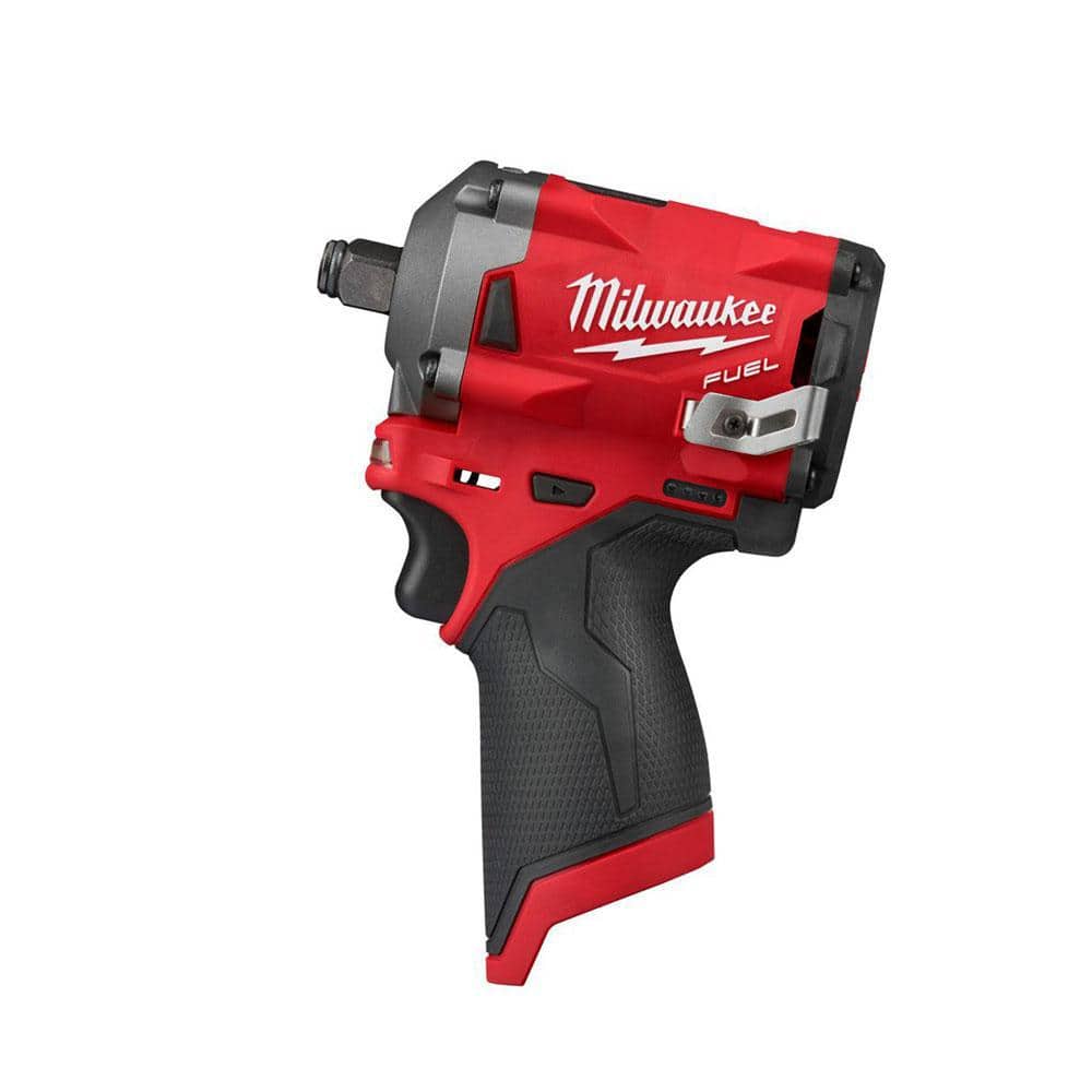 Milwaukee M12 FUEL 12V Lithium-Ion Brushless Cordless Stubby 1/2 in. Impact  Wrench (Tool-Only) 2555-20 The Home Depot