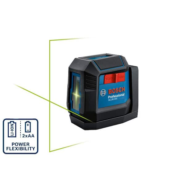 65 ft. Dual Power Battery Green Beam Self-Leveling Cross-Line Laser Level with Lithium Ion Battery