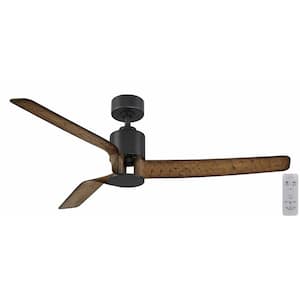 Chaville 56 in. Indoor/Outdoor Matte Black Ceiling Fan with Remote Control Included