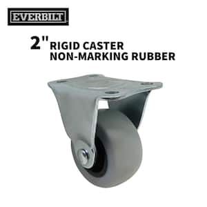 2 in. Gray Rubber Like TPR and Steel Rigid Plate Caster with 90 lbs. Load Rating