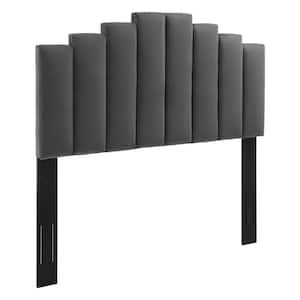 Noelle Charcoal Gray Performance Velvet Full/Queen Headboard