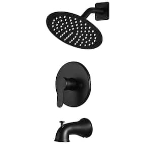 Single Handle 2-Spray Tub and Shower Faucet 2.2 GPM in. Matte Black (Valve Included)