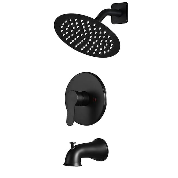 AKLFGN Single Handle 2-Spray Tub and Shower Faucet 2.2 GPM in. Matte Black (Valve Included)