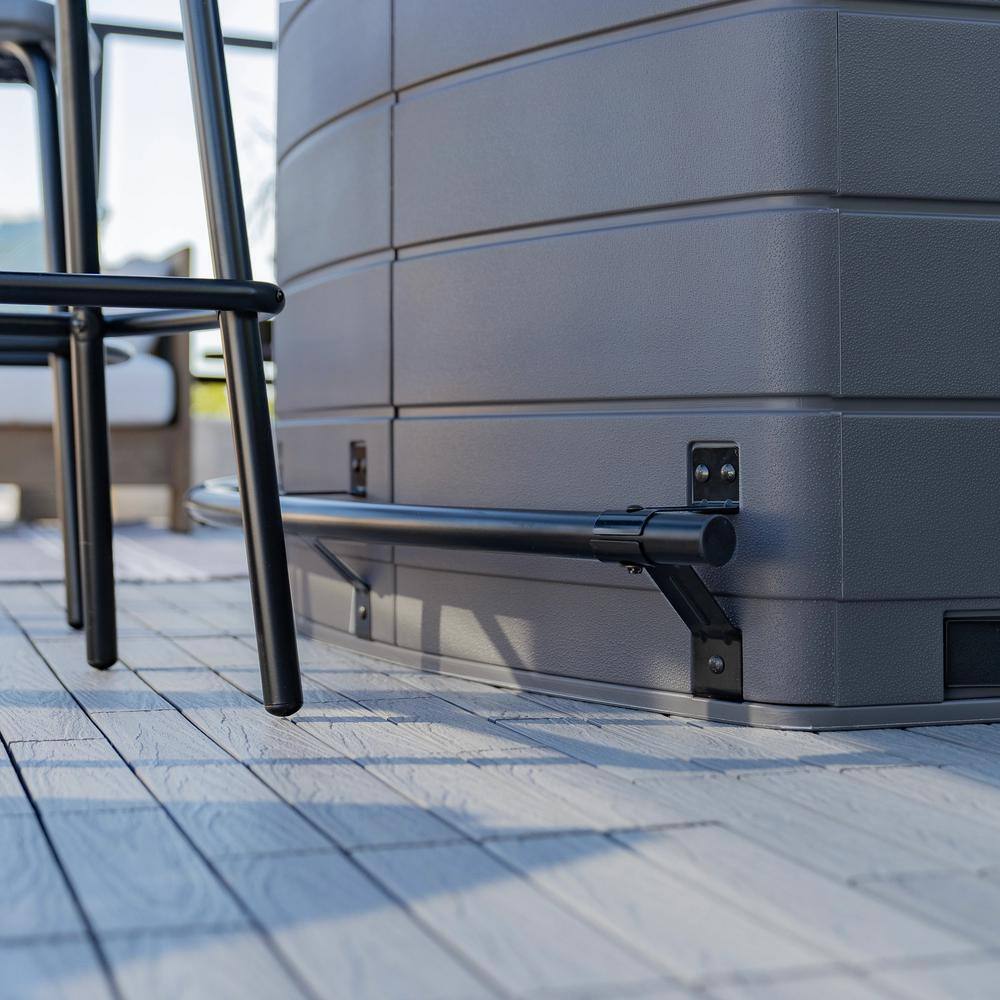 Gray Plastic Outdoor Bar with Marblecast Countertop