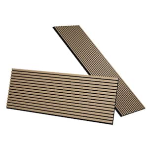 94.5 in. x 23.75 in. x 0.875 in. Walnut Style Square Edge MDF Decorative Acoustic Wall Panel (2-Pieces/31.17 sq.ft.)