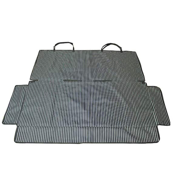 PET LIFE Navy Blue and White Stripe Open Road Mess-Free Back Seat Safety Car Seat Cover