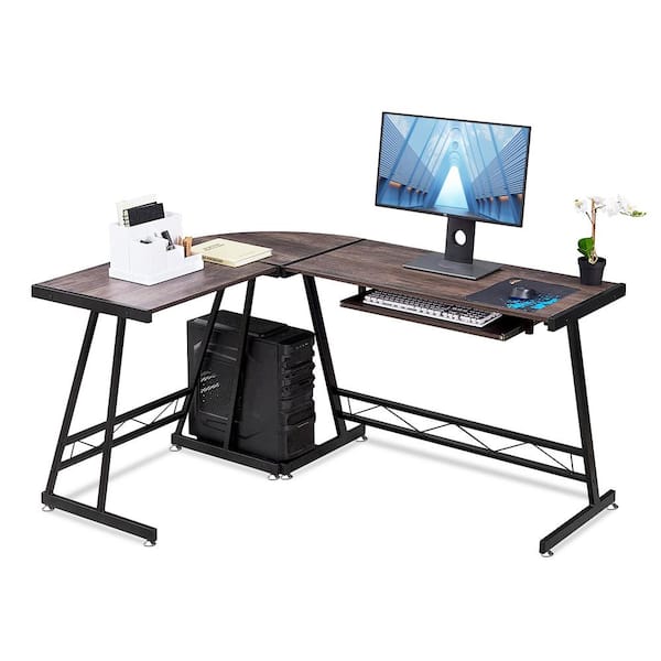 Study Table Desk Computer Laptop Table Workstation Office Home w/ Keyboard Tray 