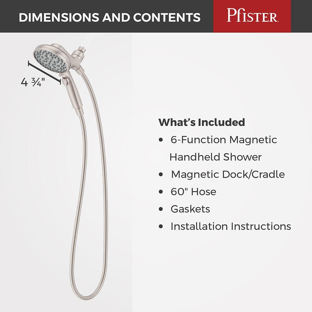 Spot Defense Brushed Nickel Handheld Shower Head with 6-Spray Settings