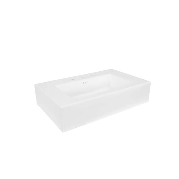 Ronbow Essentials Prominent 32 in. W x 19.75 in. D Vitreous China Vanity Top in White with White Basin