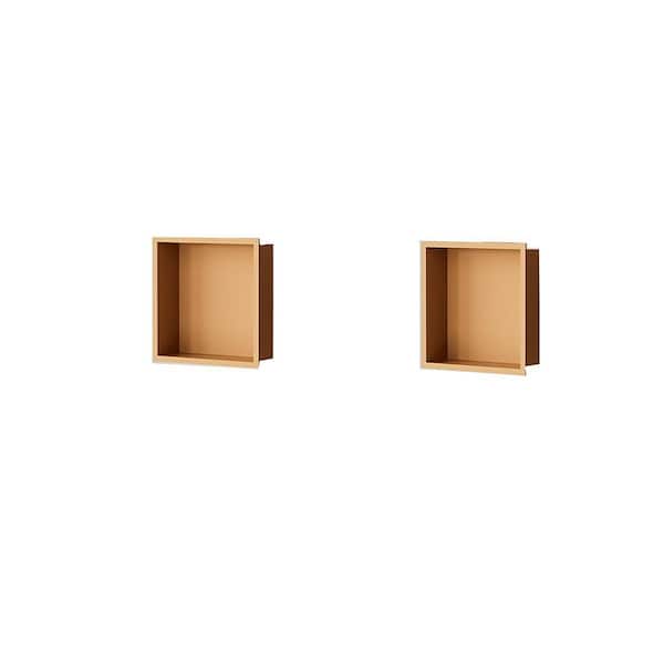 12 in. W x 12 in. H x 4 in. D Shower Niche, Wall Niche Stainless Steel, Recessed Niche Rose Gold (Pack of 2)