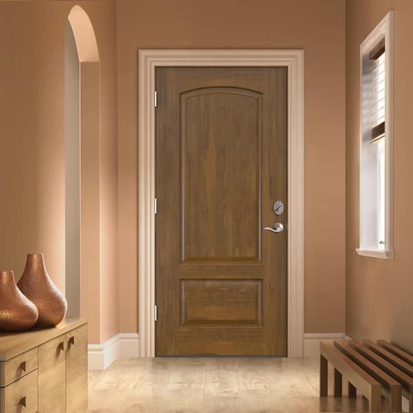 JELD-WEN 36 in. x 80 in. Right-Hand 2-Panel Hazelnut Fiberglass
