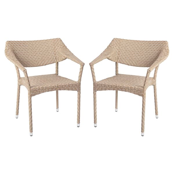 Carnegy Avenue Brown Wicker/Rattan Outdoor Lounge Chair in Brown (Set of 2)
