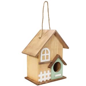 Sunnydaze 9 in. Wooden Small Bird Hanging Bird House