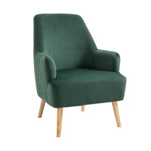Hutter Green Velvet Upholstered High Back Leisure Armchair