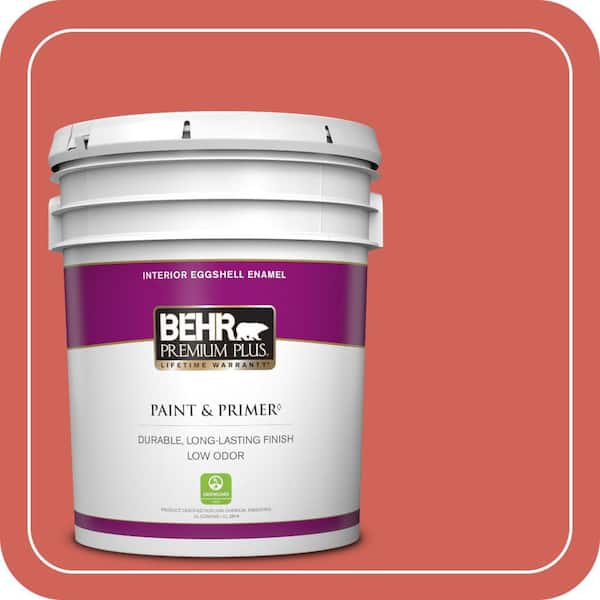 BEHR PREMIUM PLUS 5 gal. Home Decorators Collection #HDC-MD-05 Desert Coral Eggshell Enamel Low Odor Interior Paint & Primer