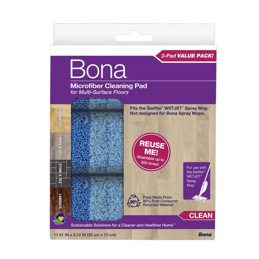 Bona Microfiber Cleaning Refill Pads for Use with Swiffer WetJet Spray