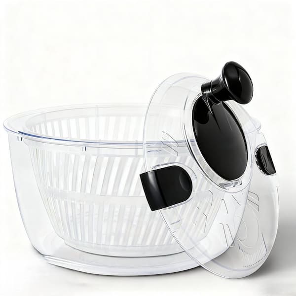 3.7 qt. Multi-Purpose Salad Spinner with Built-In Drain, 3-in-1 Bowl, and Colander for Effortless Kitchen Tasks