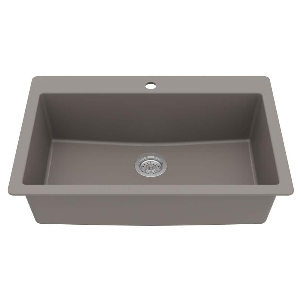 Karran 33'' Concrete Quartz Single Bowl Kitchen Sink